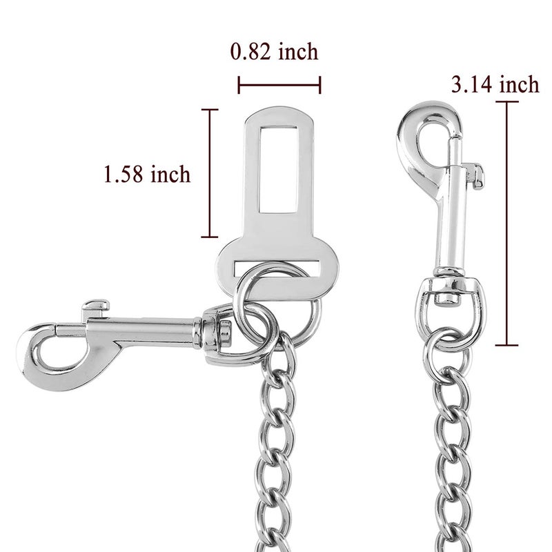 Mogoko Stainless Steel No chew Dog Car, Pet Vehicle Safety Restraint, Heavy Duty Big Canine Dog Car Leash Strap with Double Clip and Latch Attachment-25 Inch - Image 5